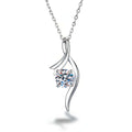 1 Carat Moissanite Diamond Necklace – 925 Sterling Silver Four-Prong Pendant