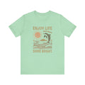 Enjoy Life Short Sleeve Tee - Retro Beach Vibes, Summer Style, Perfect Gift, Casual Wear, Dolphin Design, Fun Shirt