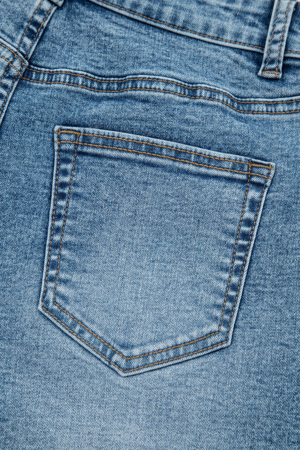 Western Embroidered Studded Denim Shorts