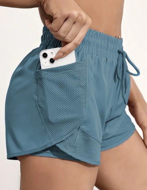 2 in 1 Quick-Dry Running Stretchy Biker Shorts