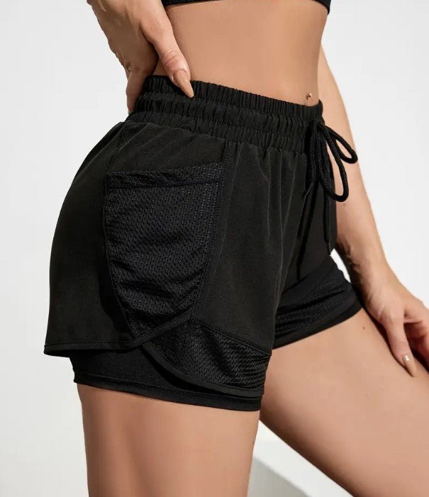 2 in 1 Quick-Dry Running Stretchy Biker Shorts