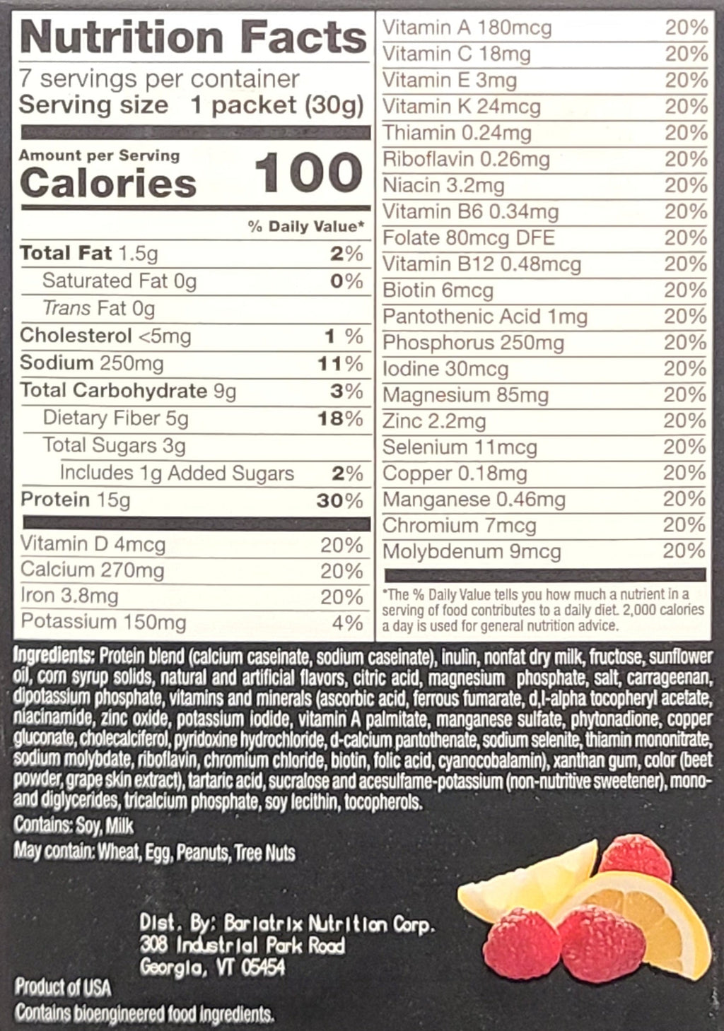 Lemon Raspberry Shake - Proti-Max