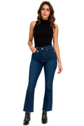 Raya Cropped Flare Jean in Blue Denim