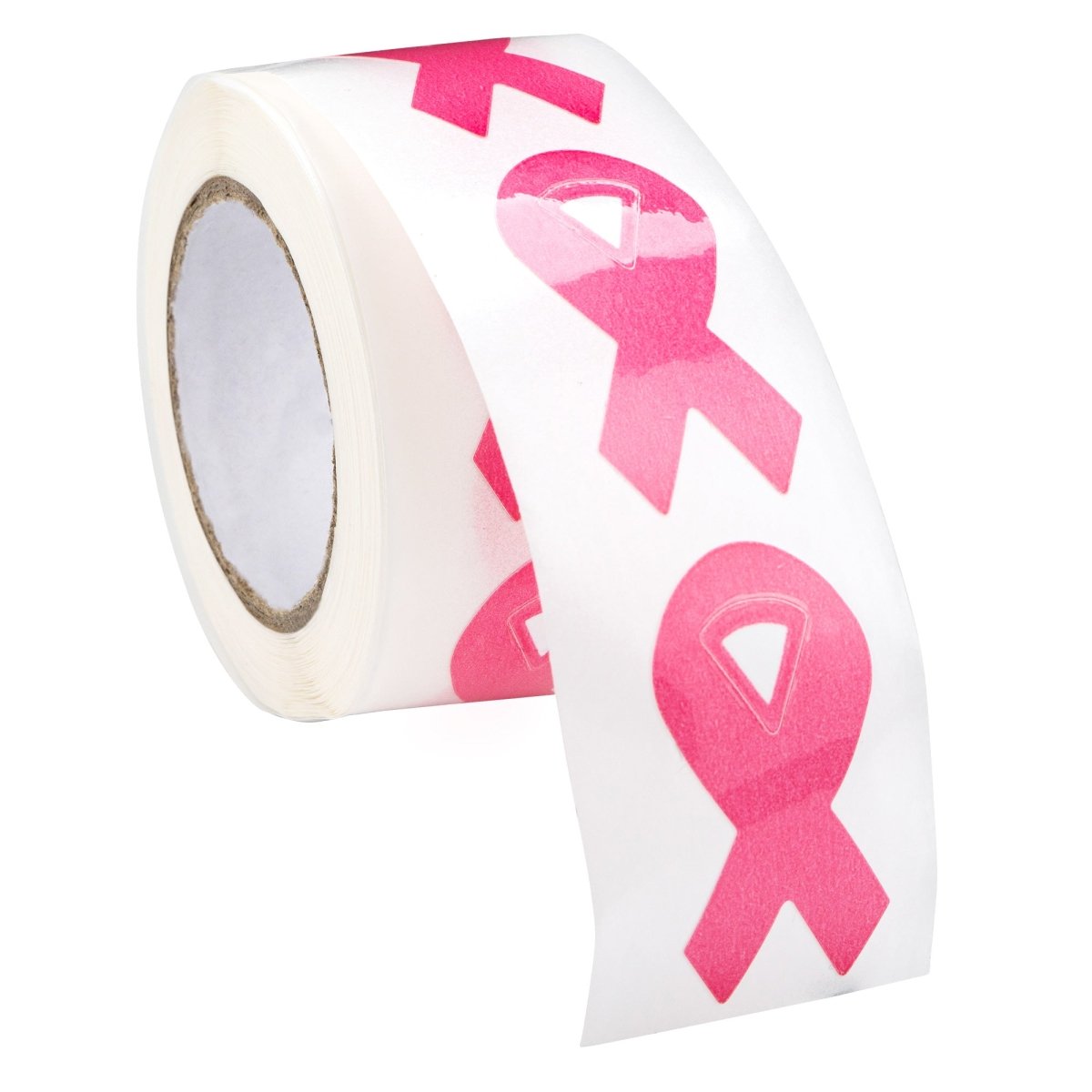 250 Large Pink Ribbon Breast Cancer Awareness Stickers (250 per Roll)