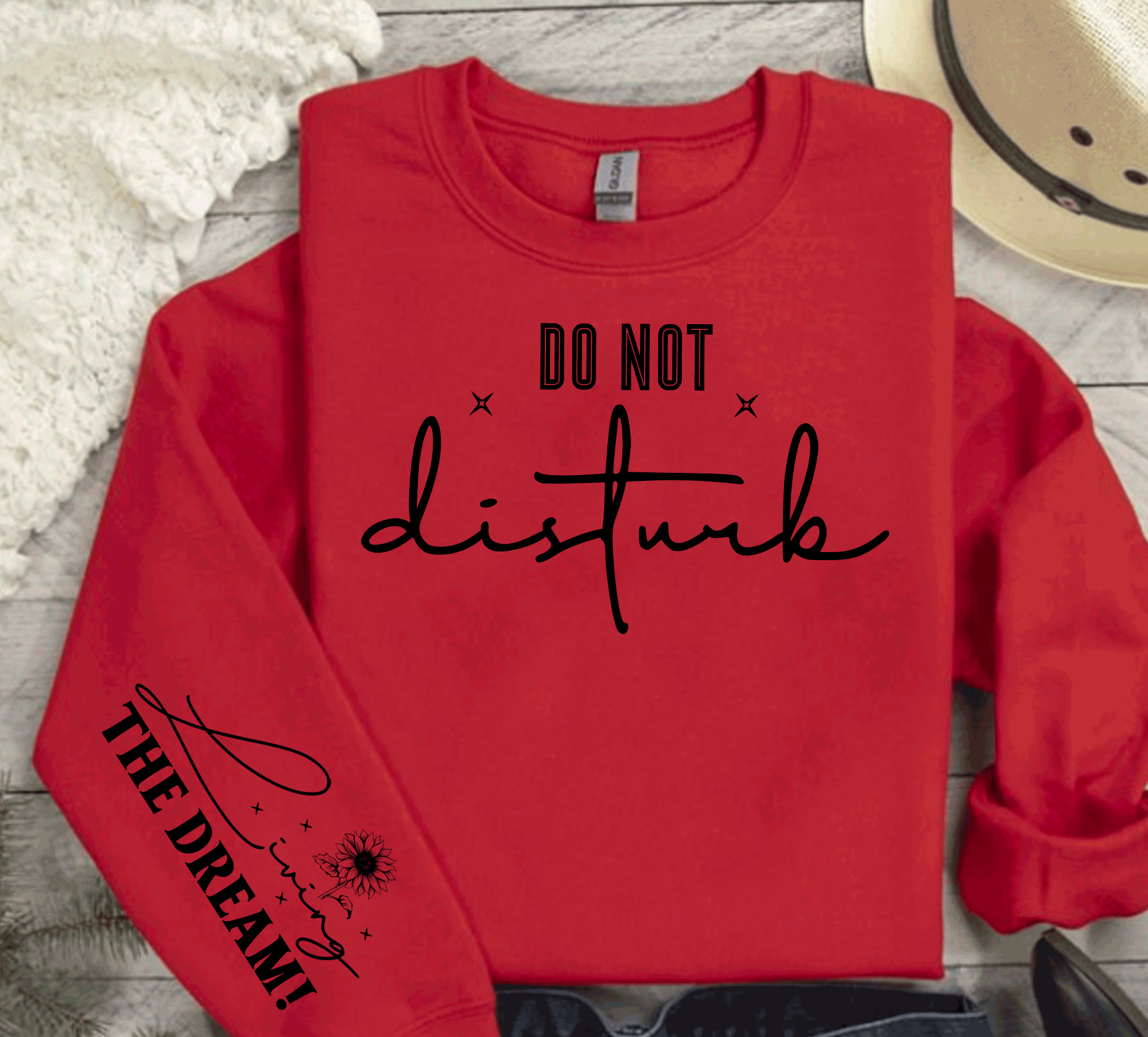 Do Not Disturb, Living the Dream Mental Health Awareness, self love sweatshirt, Self expression shirts, Great gift, Trending Sleeve Crew Necks