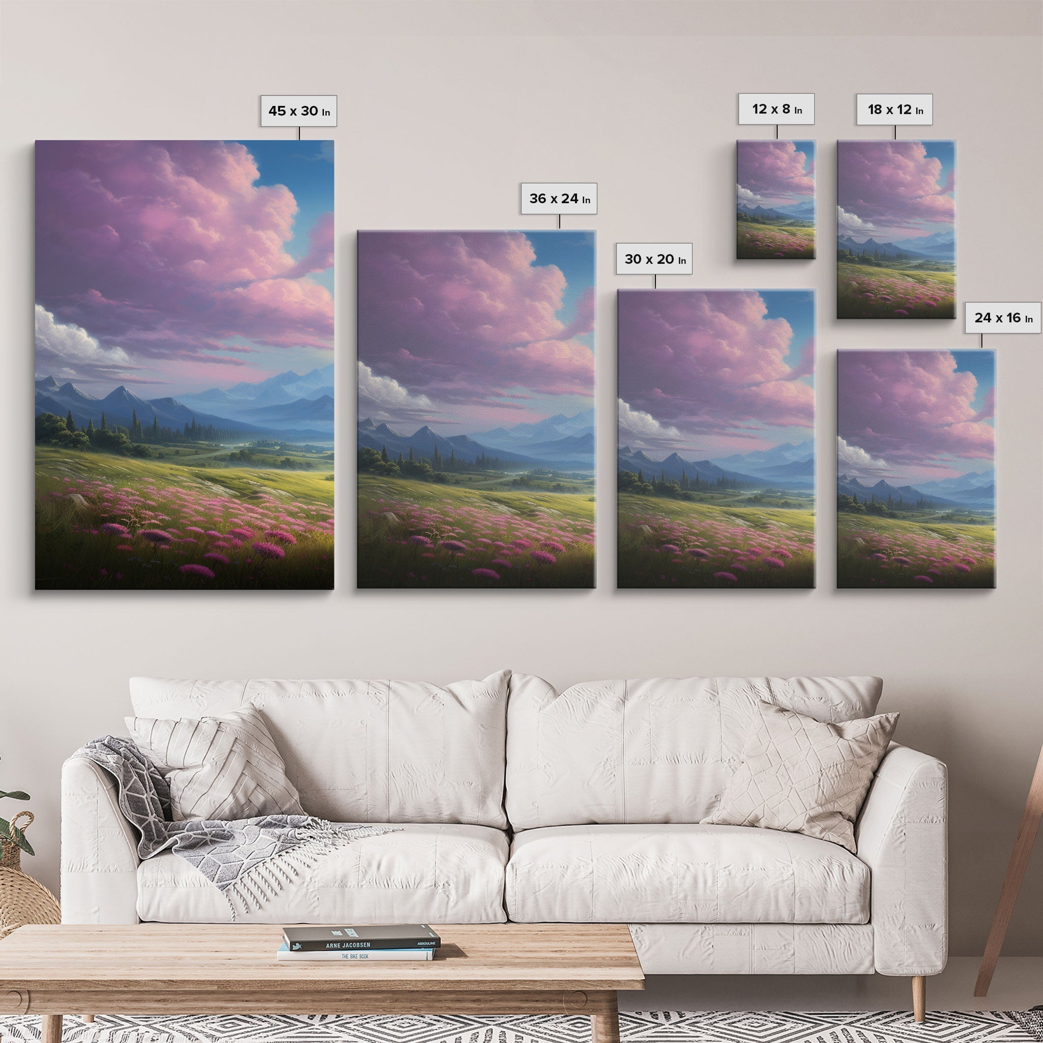 3 Piece Mountain Painting Set, Original Art, Framed Canvas Prints, Colorful Wall Art, Landscape Paintings, Living Room Decor, Wall Hanging
