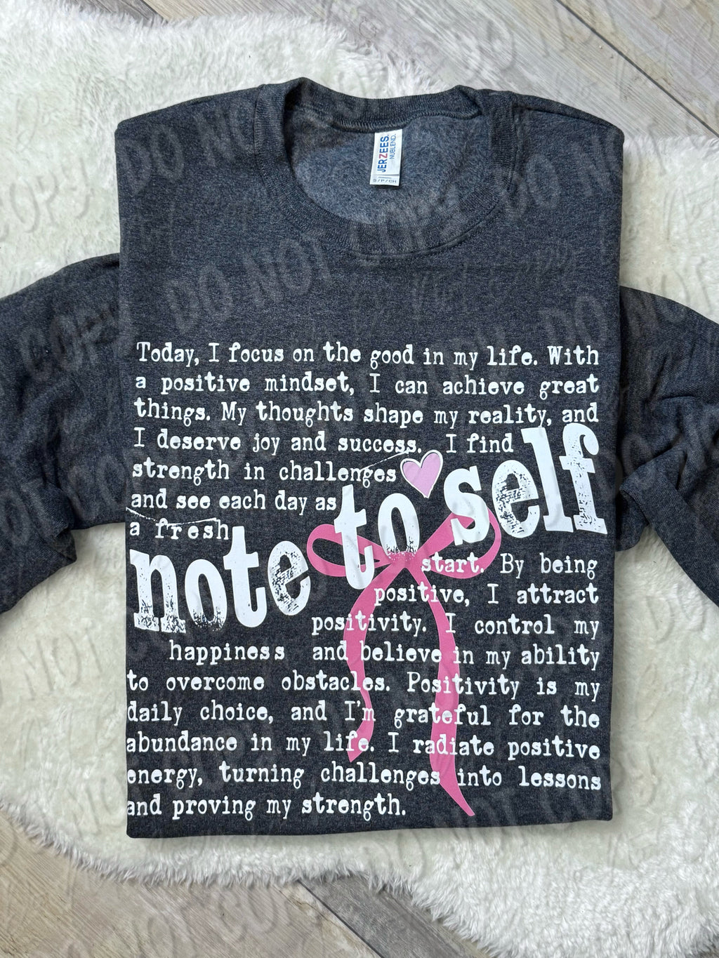 Note To Self || Pink Bow || White || Sweatshirt Or Hoodie