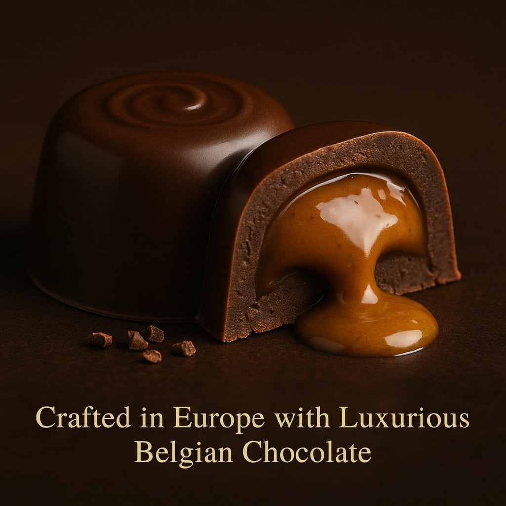 Andy Anand Sugar Free Belgian Chocolate Truffles – 24 Pc Espresso, Hazelnut, Strawberry, Coconut, Cherry & Orange, 60% Cocoa, Gluten Free Gift Box
