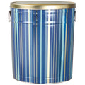 6.5 Gallon - Indigo Stripes 🟦 - Gourmet Popcorn Tin