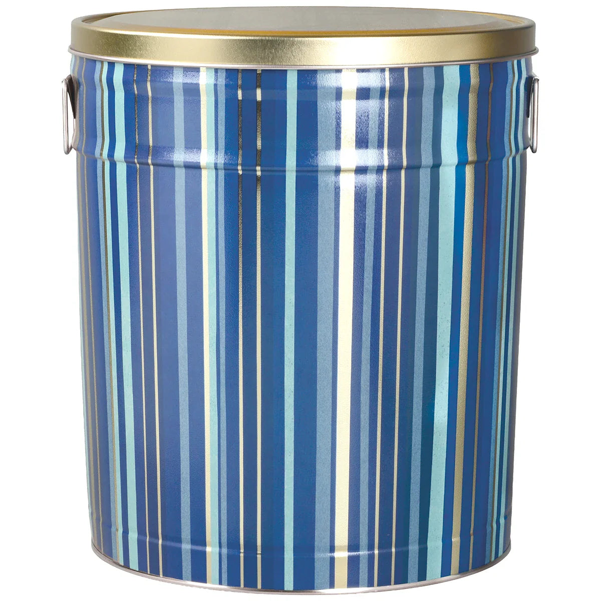 6.5 Gallon - Indigo Stripes 🟦 - Gourmet Popcorn Tin