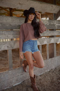 Saylor Distressed Denim Short - Medium Wash
