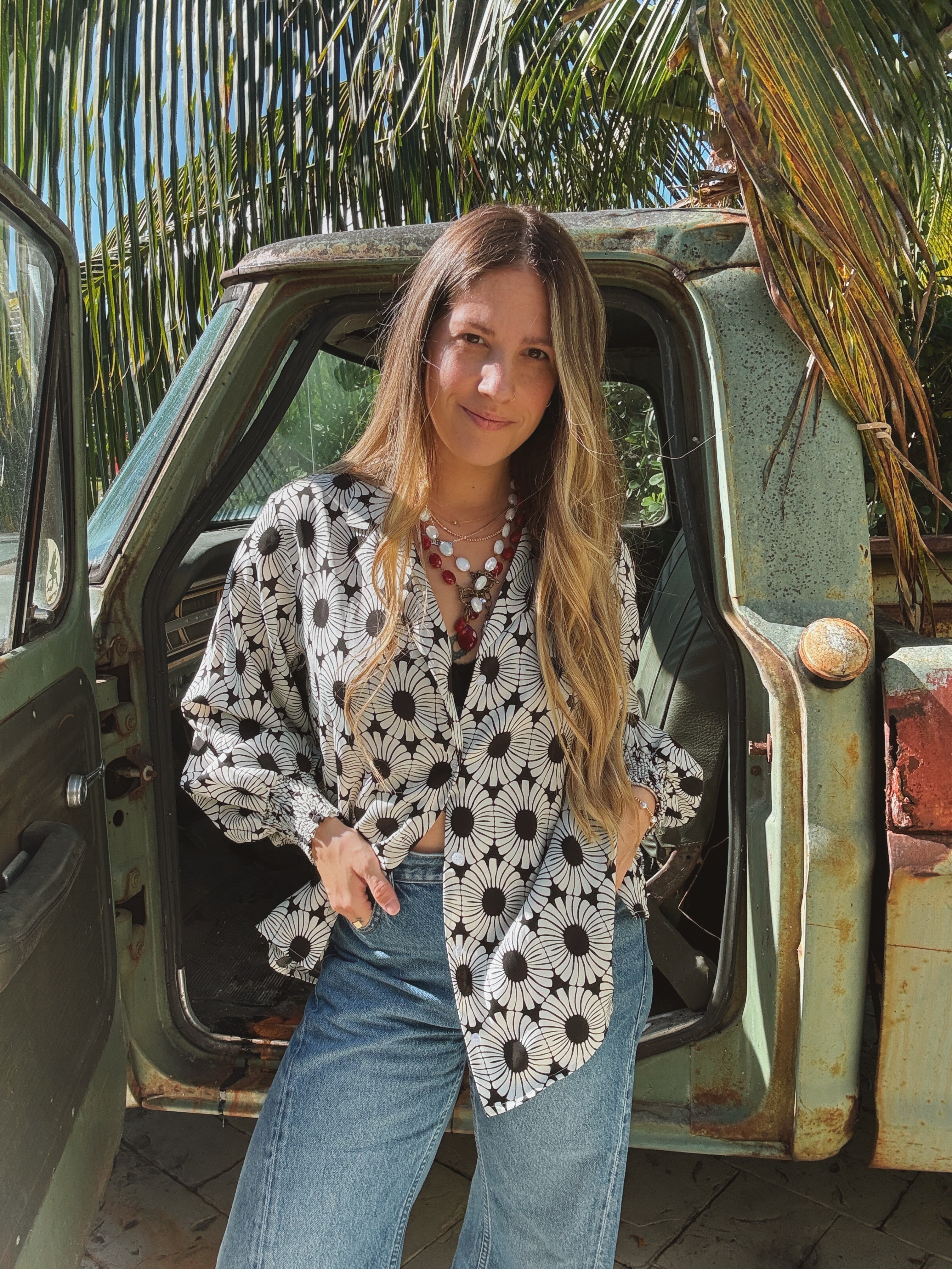 White Wedding Retro Floral Button Up Blouse PREORDER MAY/JUNE 2026