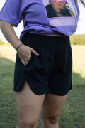 Black - Small-3X Wendy Windbreaker Shorts // Black