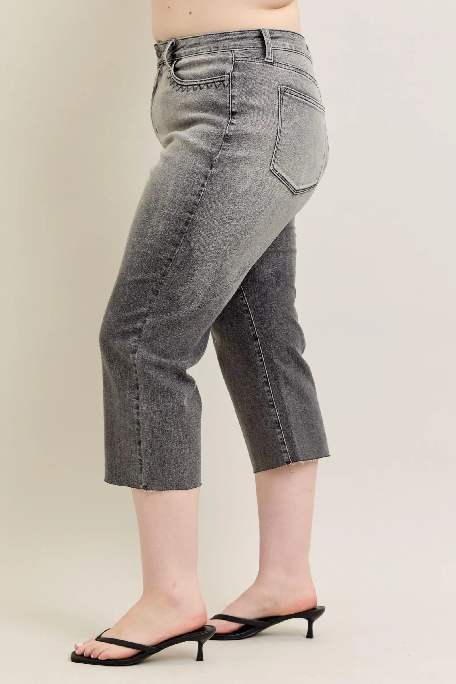 Judy Blue Full Size Wide Leg Capris Jeans Plus Size