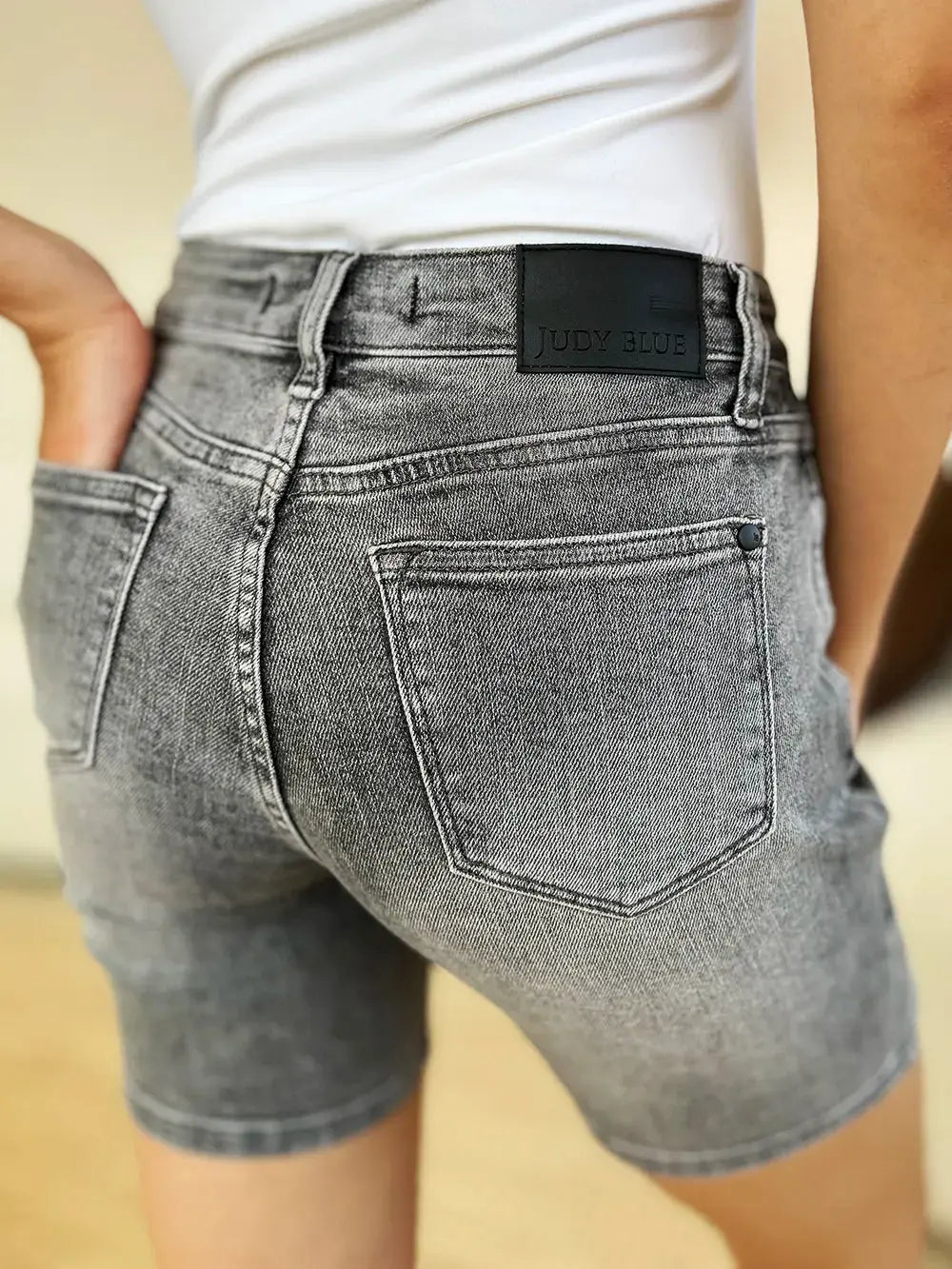 Full Size High Waist Washed Denim Shorts by Judy Blue Jeans