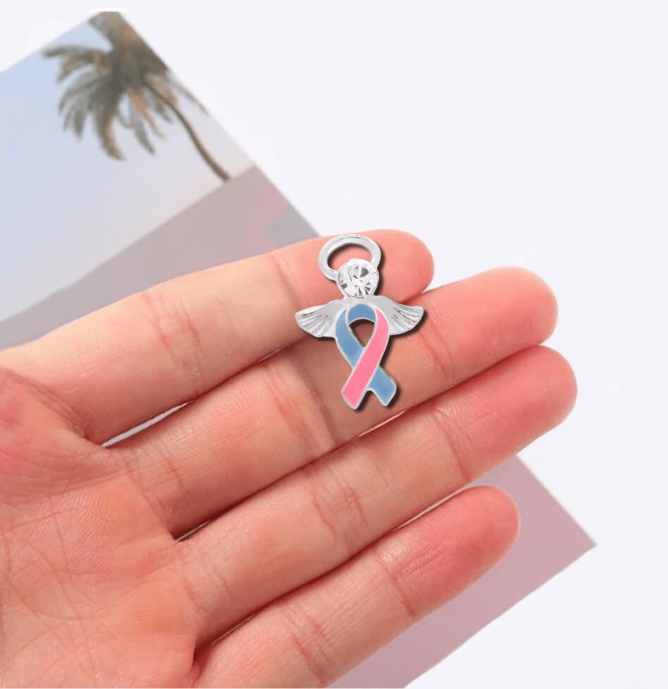 Angel Pink & Blue Ribbon Pins