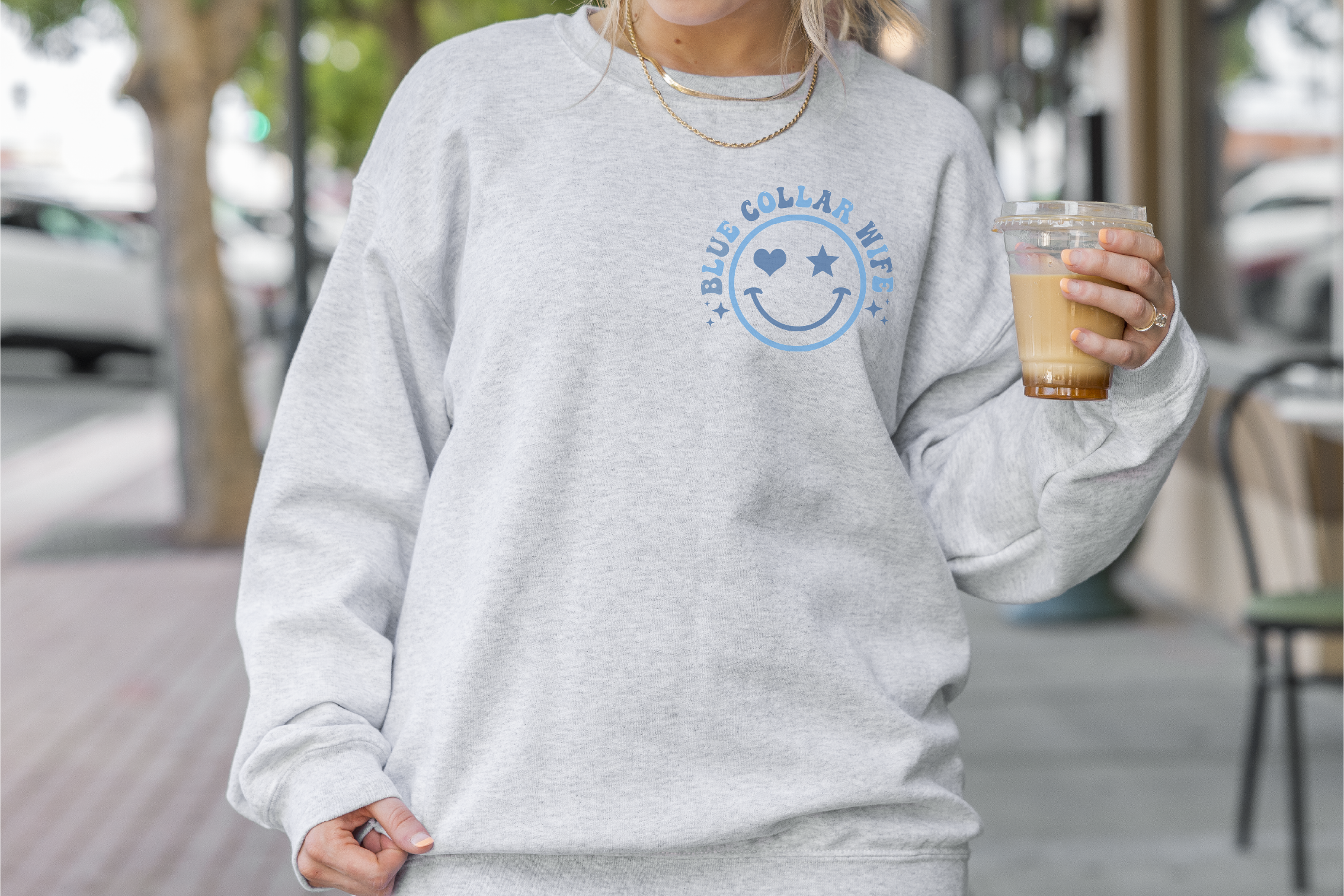 Dirty Hands Clean Money Blue Collar Wife Sweatshirt