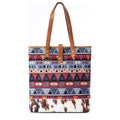 Beautiful Night Western Cowhide & Canvas Tote Bag