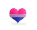 Bisexual Pride Flag Silicone Heart Pins