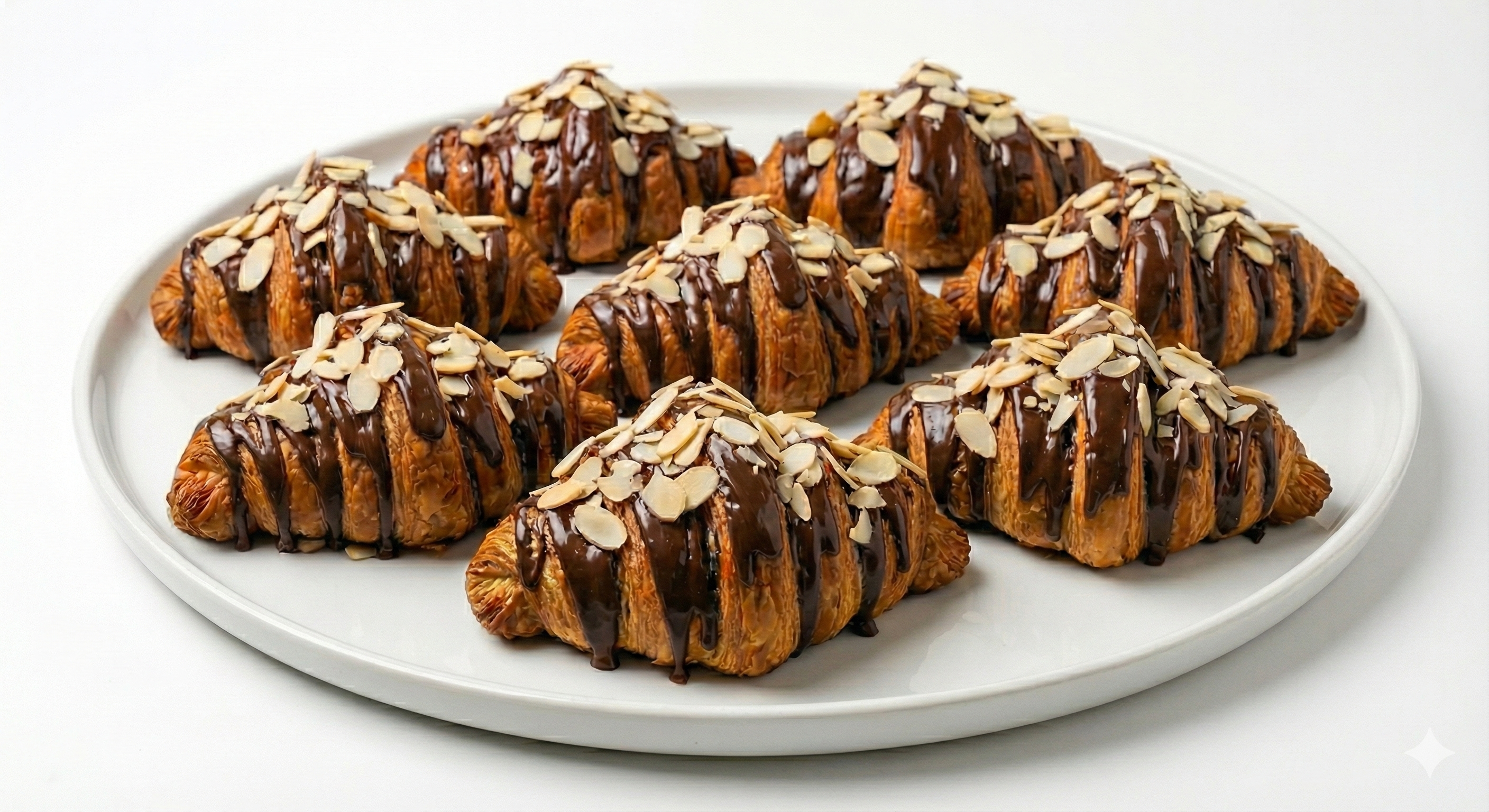 Andy Anand Sugar Free Dark Chocolate Almond Croissants Cake, 10 Pcs - 2 lbs. Handcrafted Guilt-Free Treats with Rich Chocolate Filling Inside and Crunchy Toasted Almond Topping