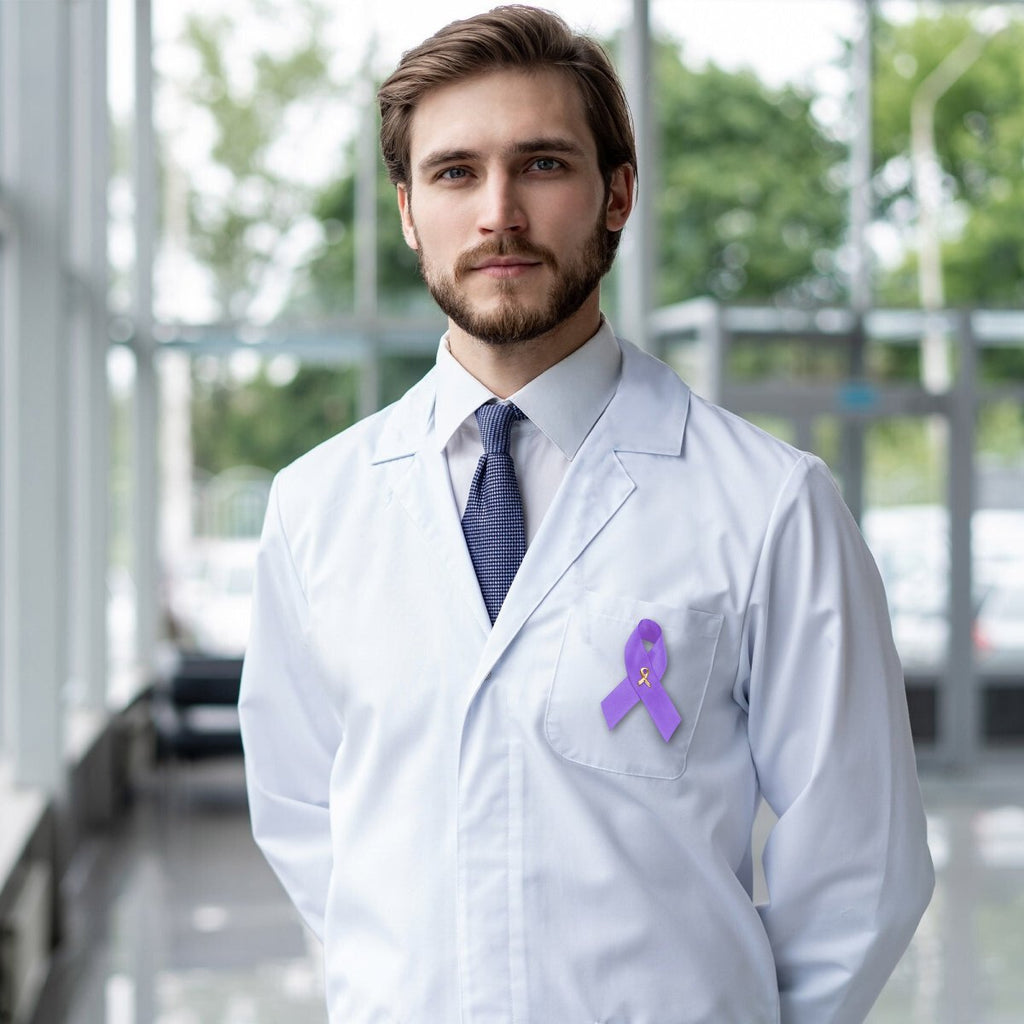 Crohn's Disease Purple Awareness Satin Ribbon Pins