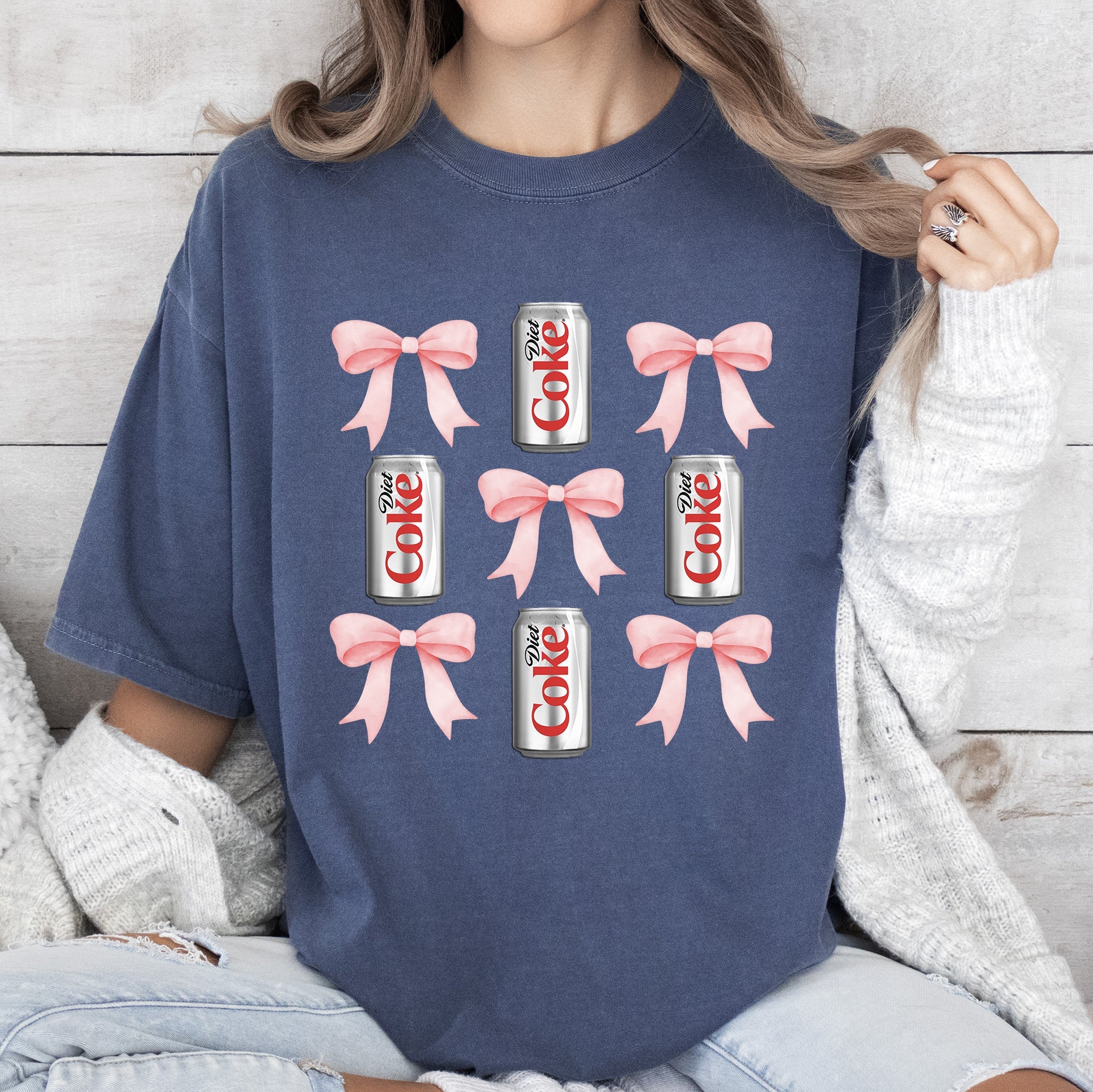 Diet, Coke, Soft Drink, Coquette, Preppy, Soda, Pop, Bows Tshirt Comfort Colors T-Shirt