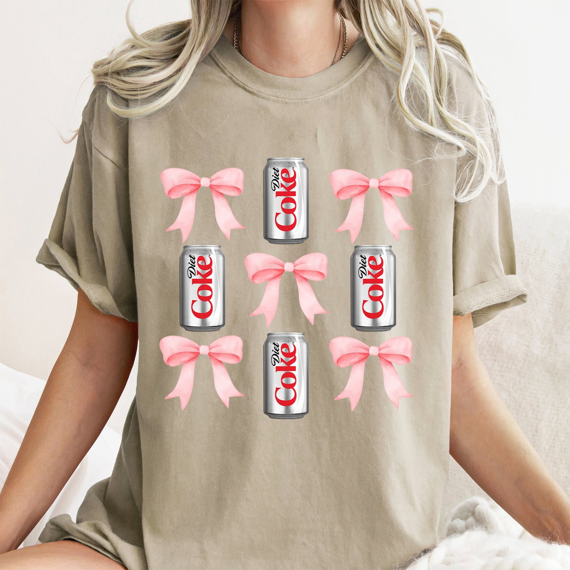 Diet, Coke, Soft Drink, Coquette, Preppy, Soda, Pop, Bows Tshirt Comfort Colors T-Shirt