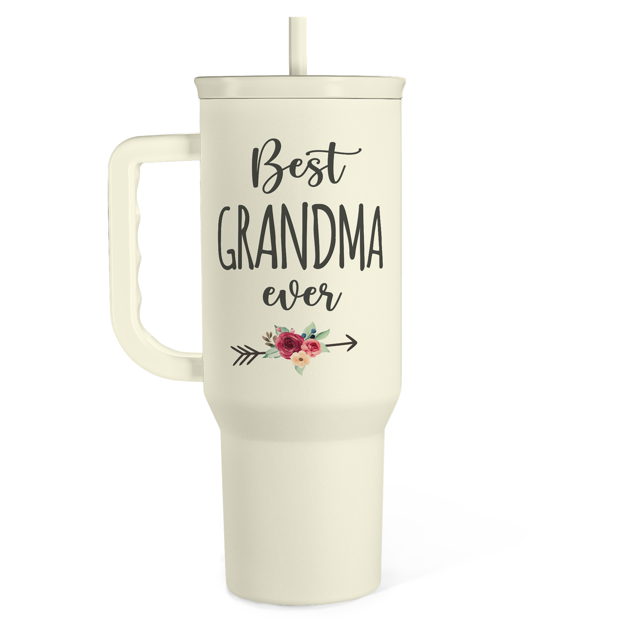 Grandma Tumbler with Handle 40oz, Grandmother Gifts from Granddaughter Grandson, Stainless Steel Tumblers Coffee Travel Cup, Gifts for Nana Mimi Grandmom on Birthday Christmas Mothers Day Valentines