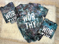 You Are Worthy Tie Dye - White Design - Tee