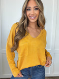 Faith Wavy Ribbed Long Sleeve Top