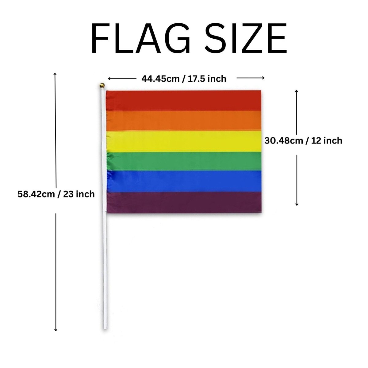 Large Rainbow Flags on a Stick