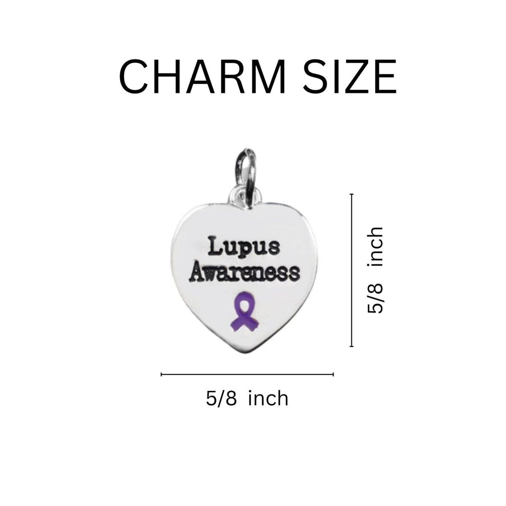 Lupus Awareness Heart Leather Cord Bracelets