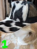 Rustic Rodeo Cowhide Baseball Cap – Genuine Western Hair-On Hide
