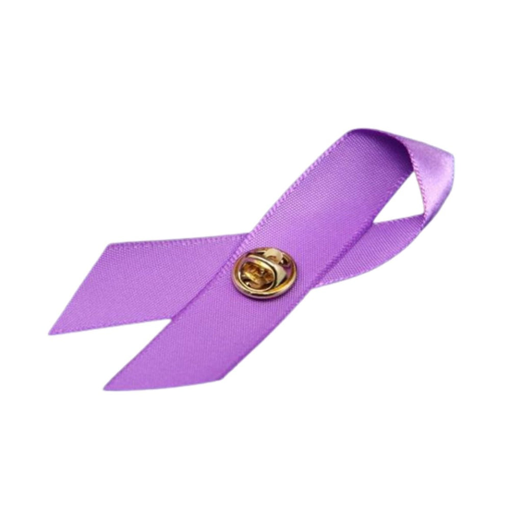 Pancreatic Cancer Awareness Purple Satin Ribbon Pins