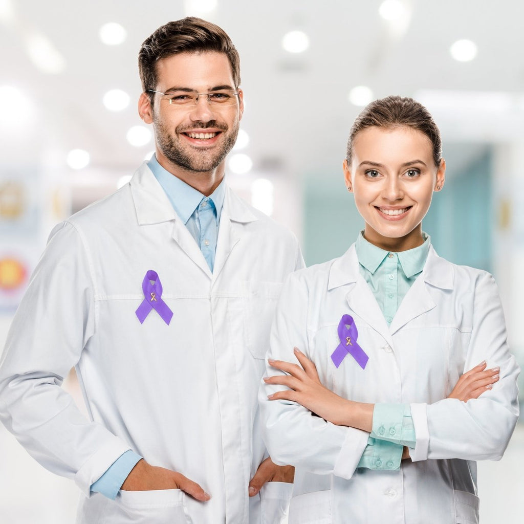 Pancreatic Cancer Awareness Purple Satin Ribbon Pins