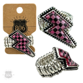 Checkerboard print lightning bolt ring