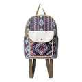 Roundabout Blue Western Aztec Canvas & Cowhide Backpack