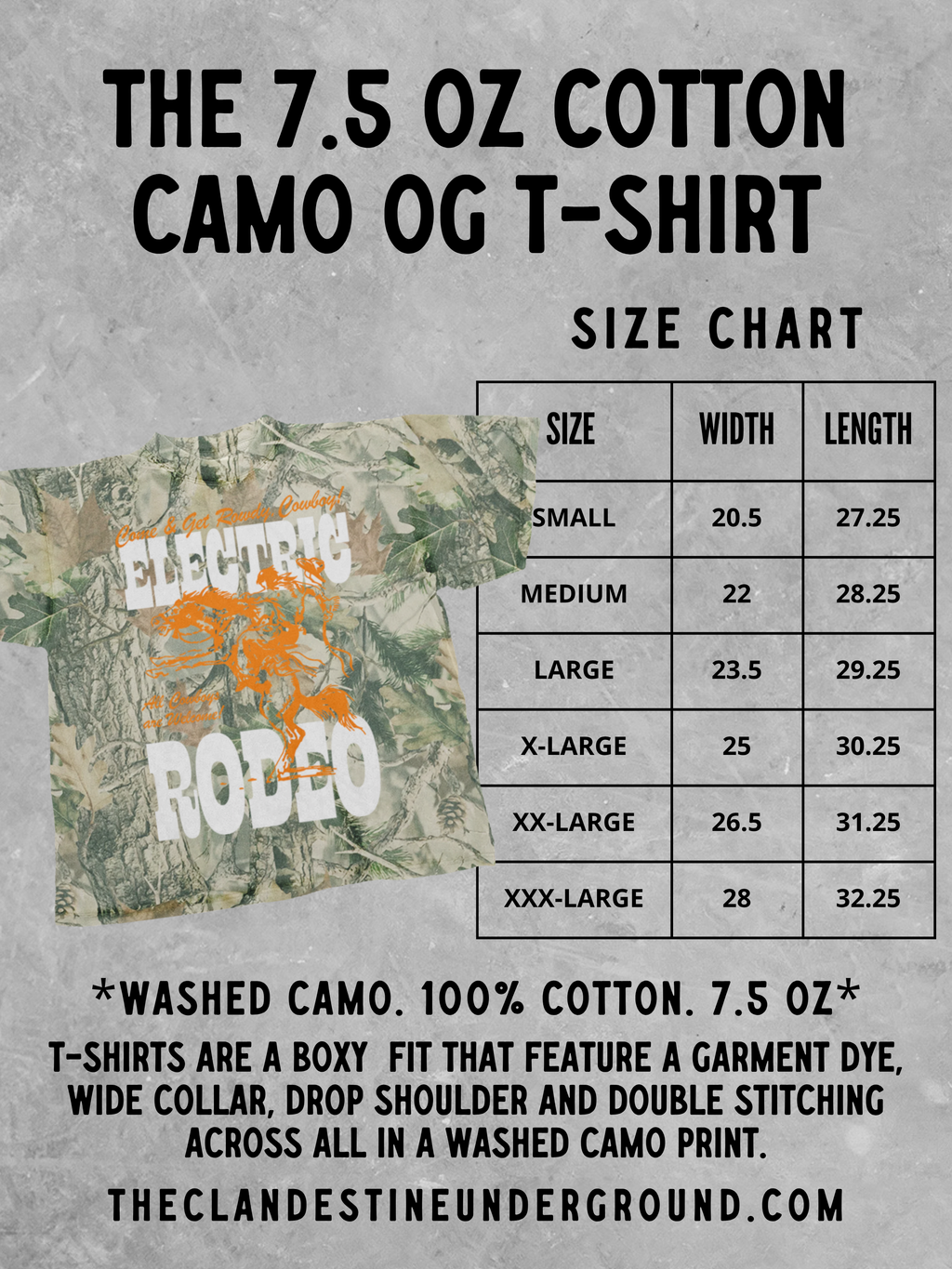 Underground Original Design: Rodeo Wild Horses, CAMO Western Boxy Cotton TShirt