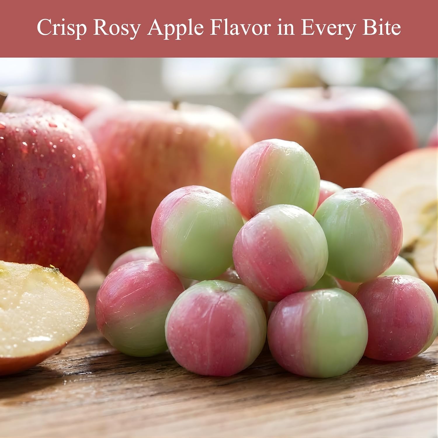 Andy Anand Sugar Free Rosy Apple Hard Candy – Copper Kettle Boiled, Aspartame Free, Non-GMO, Gluten Free, Keto & Diabetic Friendly, 25 Pc