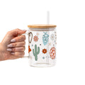 Cute Western Disco Glass Cup, Mug & Tumbler with Lid and Straw