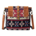 Eleventy Rawe Western Leather & Canvas Shoulder Bag