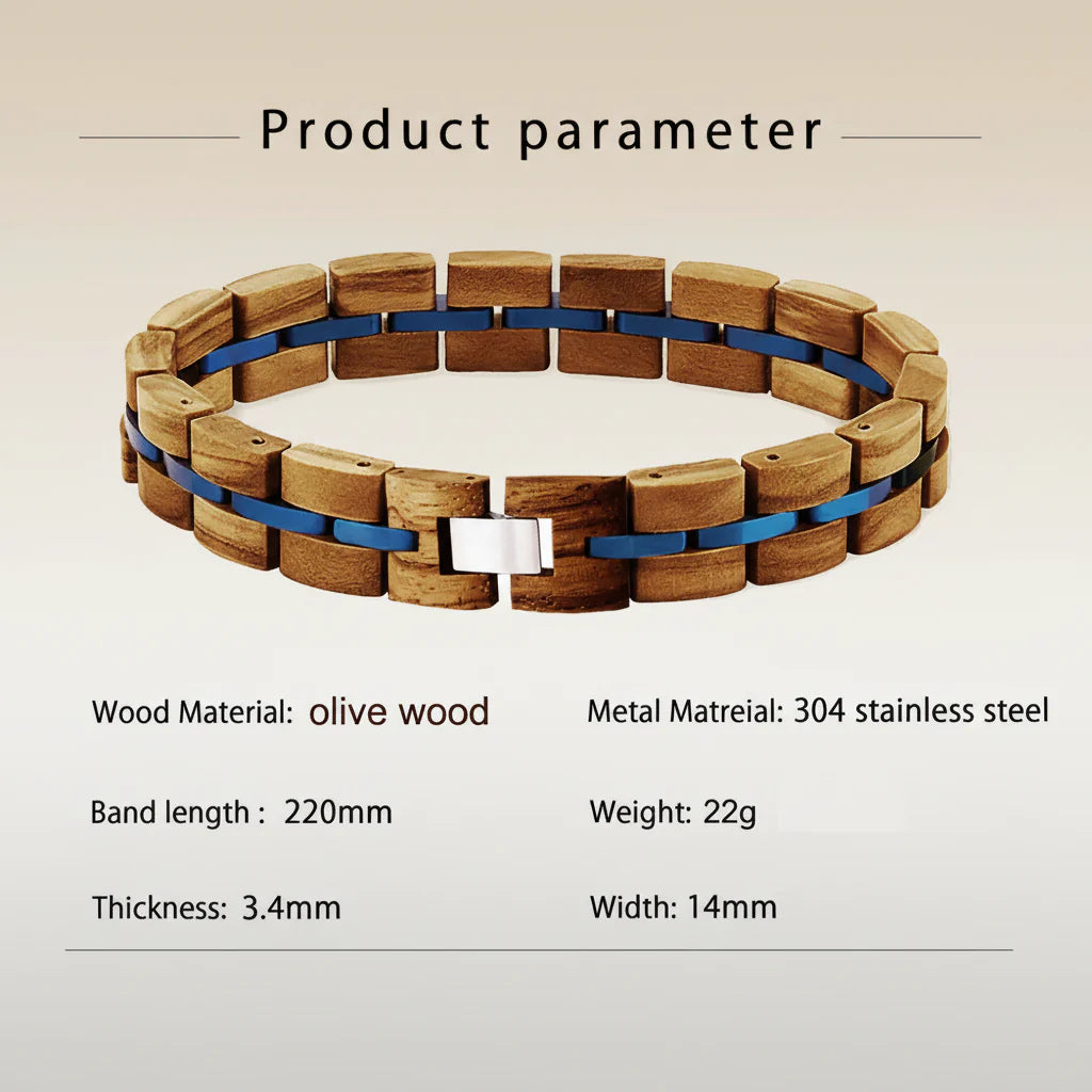 Zebra Patterned Olive Wood bracelet with Gift Box Set