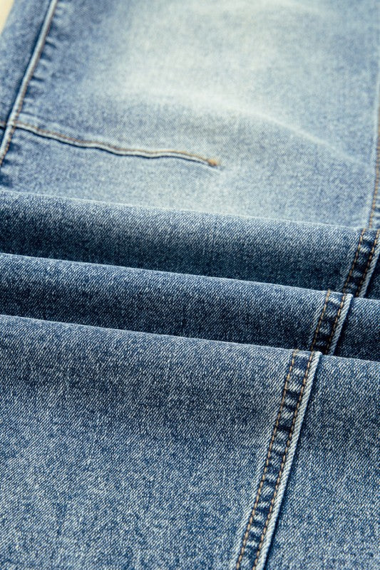 Denim Vintage Washed Seam Shift Jeans