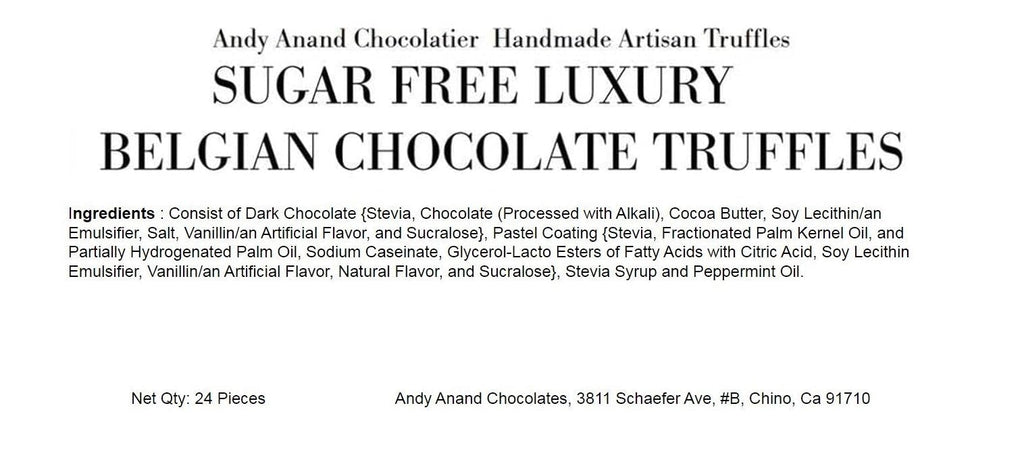 Andy Anand 48 Pc Sugar Free Chocolate Truffles – Pure Delight, Premium Belgian Truffles Made with 60% Chocolate (Cocoa Butter)