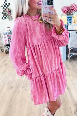 Nashville Cutie Pink Velvet Dress