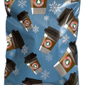 Blue Coffee Cup Cappuccino Christmas Winter Poly Mailers Size 10x13 Shipping Bags