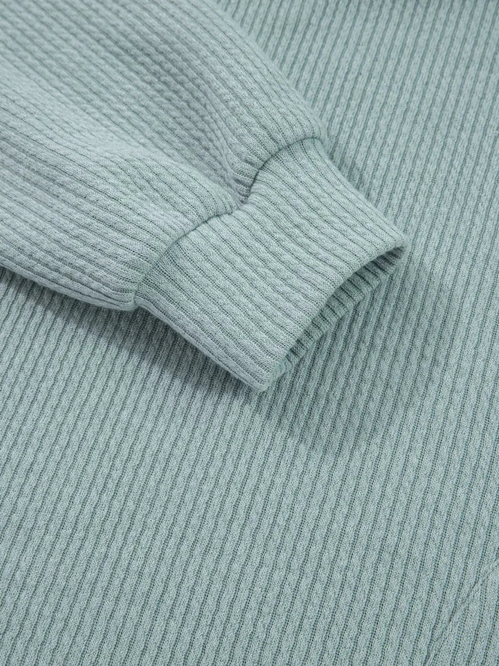 Ribbed Knit Drop Shoulder Hoodie