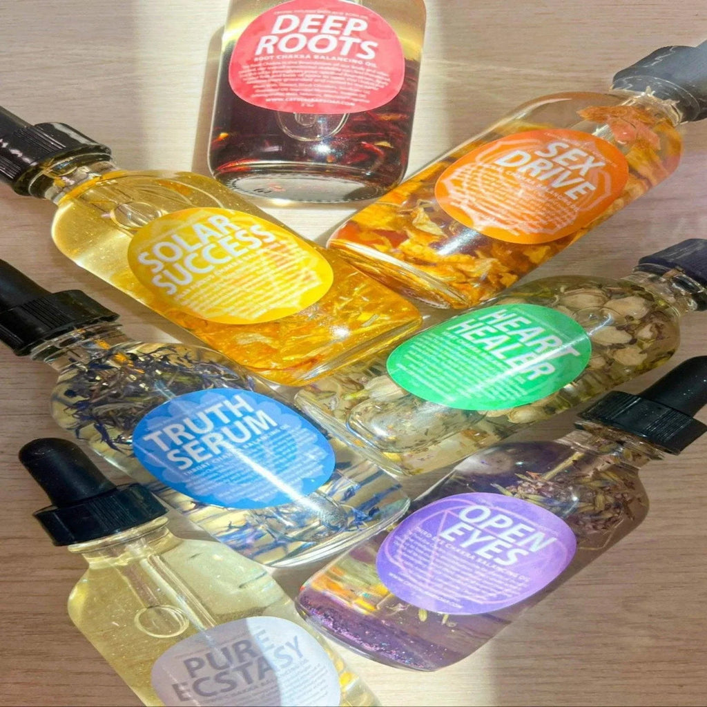 Deep Roots Crystal Infused Bath & Body Oil (Root Chakra Balancing Oil)