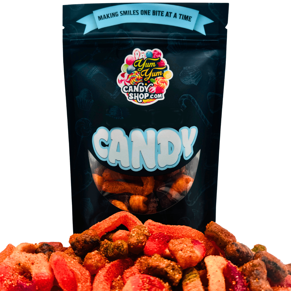 Chamoy Gummy Mix – Worms, Rings & Bears | Sweet, Spicy Chili Lime Dulces | Yum Yum Candy Shop
