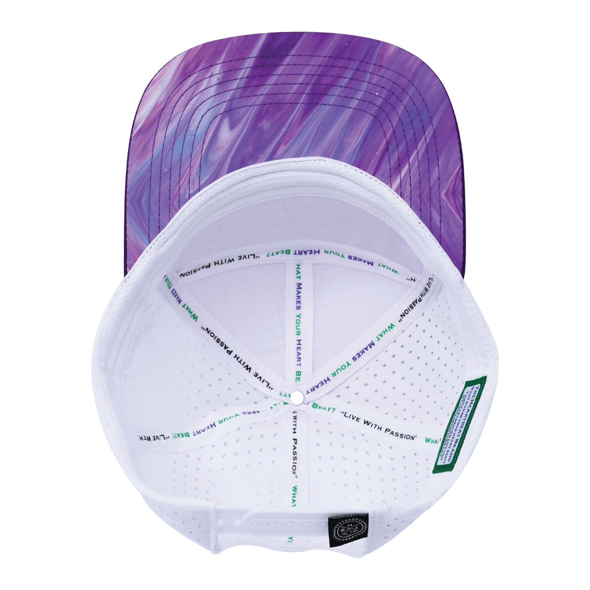 **ADULT** Color Vibes Hat - Flat Bill - Purple Glaze - Purple / White - Laser Mesh